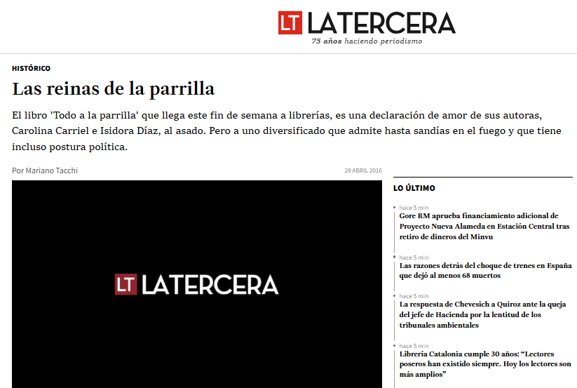 Vista previa de la noticia en La Tercera